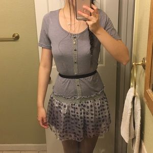 Classy grey chiffon dress